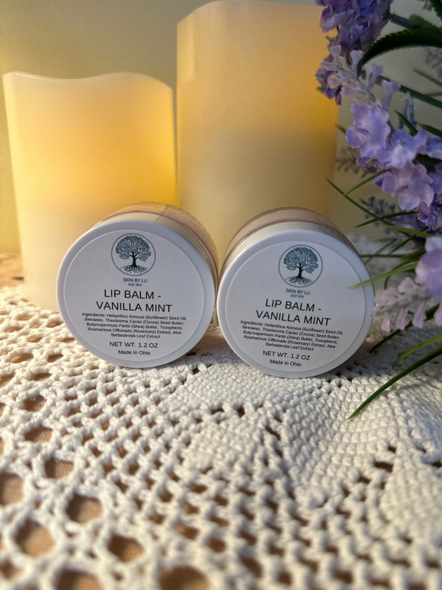 Lip Balm (Glass Jar) - Vanilla Mint